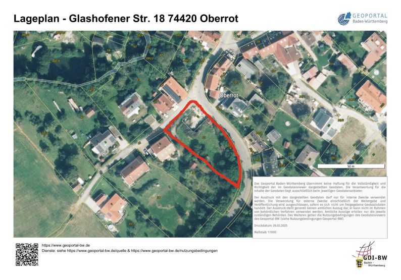 Lageplan Glashofener Str. 18 - 74420 Oberrot-markiert